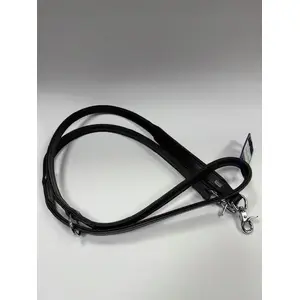 Leather leash DINGO BK-17498, 20 mm x 200 cm, black, stitched
