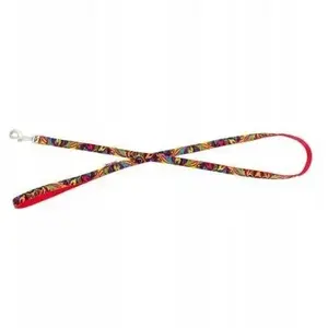 Leash barry king BK-18829 — red Picasso pattern, polypropylene tape 25 mm × 120 cm
