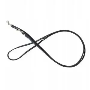 Leather Adjustable Dog Leash barry king XS-S 12 mm × 200 cm, navy/black