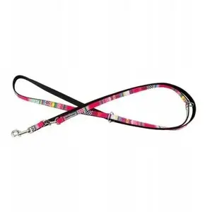 Leash barry king BK-18606 — adjustable 10 mm x 220 cm, mosaic pattern, pink