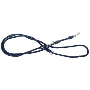 Dog leash barry king Rope, adjustable 120 cm length, 6 mm diameter, navy blue reflective cord