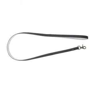 Leather dog leash barry king BK-17490 — 20 mm x 120 cm, gray-white