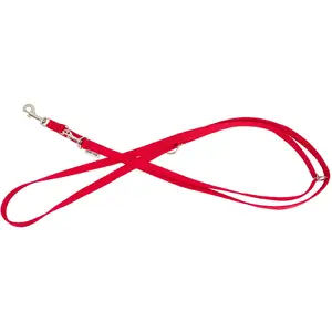Adjustable dog leash barry king Classic, red, size M-L, 20 mm width, 2 m length