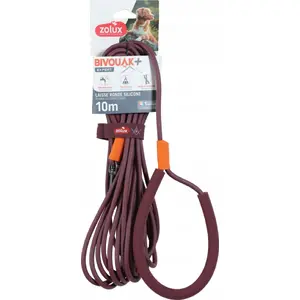 Leash ZOLUX ZOLUX round silicone BIVOUAK for dog, red, 10 m