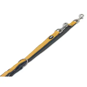 Double Dog Lead Nobby 80529-04, 2 m length, 2.5 cm nylon strap, grey and orange