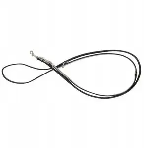 Leather Adjustable Dog Leash barry king XS–S 12 mm × 200 cm, gray/black