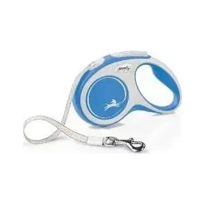 Retractable dog leash Flexi New Comfort S, tape 5 m, blue