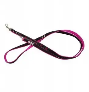 Leash for dog Barry King BK-18998, double reflective neo tape, 25 mm width, 220 cm length, pink