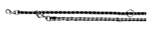 Trixie standard dog/cat lead 2 m, silver and black nylon, 1.8 cm strap