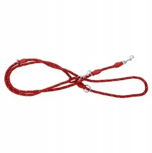 Adjustable dog leash Barry King Rope, red reflective cord, 120 cm length, 6 mm diameter