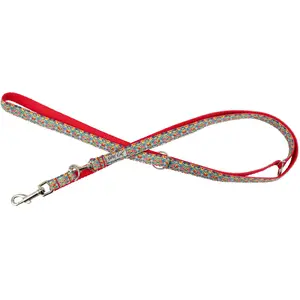 Pet leash Pets Collection BK-18609, adjustable folk pattern tape, 16 mm x 220 cm, red