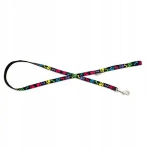 Leash for dog Pets Collection BK-18814, polypropylene tape, 16 mm width, 120 cm length, colorful paw print pattern