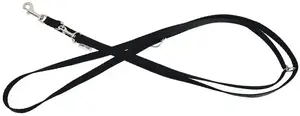 Leash for dog Barry King Classic adjustable, black, XS-S, 16 mm width, 2 m length