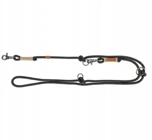 Leash Trixie adjustable rope S–M 2.00 m x 8 mm, black/sand