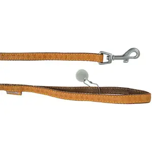 Leash ZOLUX Mac Leather 25 mm × 1.2 m, yellow — leather dog lead