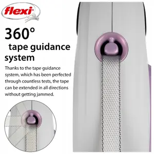 Retractable Dog Lead Flexi model LB10T7.251.HGR LEU — 7 m length, adjustable stop, light purple