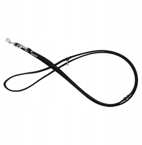 Leather Adjustable Dog Leash Trixie XS–S 12 mm × 200 cm, black/black