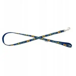Leash barry king BK-18729 — polypropylene tape 25 mm x 120 cm, navy with ethnic pattern