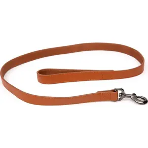 Dog leash Paw leather Large 120 x 2.5 cm — Cognac