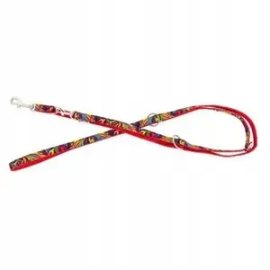 Dog leash barry king BK-18839, adjustable polypropylene tape 16 mm × 220 cm, red, Picasso pattern