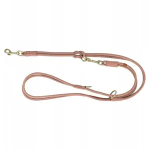 Leash Trixie Pure adjustable leather round leash for dog, size S 2 m x 10 mm, pink