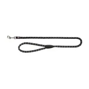 Standard dog lead Trixie Cavo 1 m, black and grey, 1.2 cm strap width