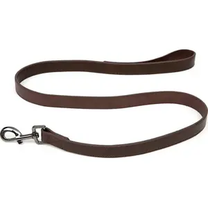 Leather dog leash Nobleza Paw Love Large 120 x 2.5 cm, dark brown