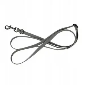 Leash for dog 3-in-1 by barry king, durable rubber, grey, 16 mm width, adjustable 1.00–1.80 m