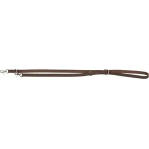 Adjustable Leather Dog Leash Trixie Rustic L–XL 2.00 m × 25 mm, dark brown