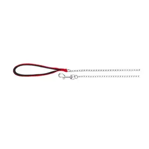 Trixie dog standard lead 1 m, chrome and red, 4 mm strap