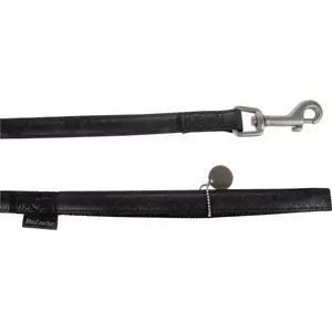 Leash ZOLUX Mac Leather 10 mm × 1.2 m — black leather dog lead