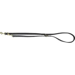 Leash Trixie adjustable leather dog leash 2 m × 20 mm, black