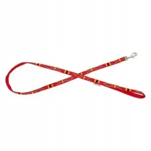 Leash barry king BK-18723, red ethnic pattern, polypropylene tape 16 mm × 120 cm
