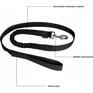 Leash with Shock Absorber Chaba CH SMYCZ Z AMORTYZATOREM 16 — black
