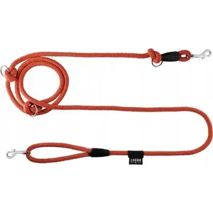 Leash Chaba adjustable cord 'S' 6 mm x 2.6 m, red