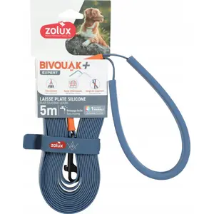 Leash ZOLUX ZOLUX flat silicone dog leash BIVOUAK blue 5 m