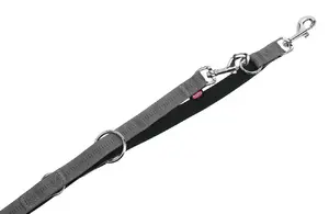 Dog Leash Nobby Soft Grip M-L Black/Grey Nylon, 1 cm strap width