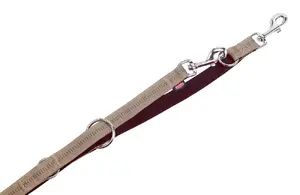 Nobby Soft Grip 2 m Nylon Training Lead for Dogs, 2 cm Wide, Brown/Grey