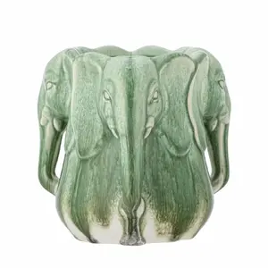 Vāze Bloomingville 82063065 — stoneware dekoratīvā vāze, zaļa, 155×155×155 mm