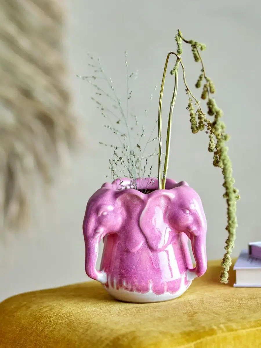 Vase Bloomingville Pontus Stoneware Pink Photo 3