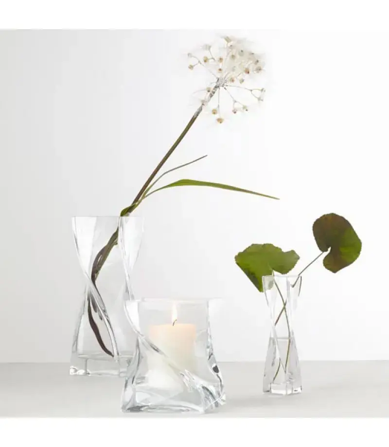 LEONARDO Swirl square glass vase H250 W100 Photo 2
