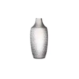 Vase bottle-shaped LEONARDO Poesia, glass, grey, H300×W130×D130 mm