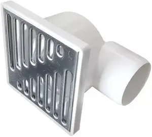 Drain Channel UN KRATKA side outlet 110 mm white with chrome grate K10BH