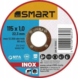 Cutting Disc for Stainless Steel 115 x 1.0 mm Smart 25 pcs