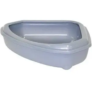 Corner Litter Box with Rim by Yarro International — Model 44074, Grey