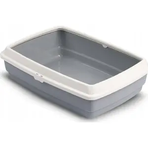 Open Cat Litter Tray with Rim Barry King HANDY, gray, 42×33×14 cm