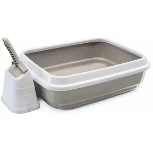 ZOLUX Duo cat litter box with scoop, grey, 59×40×28 cm