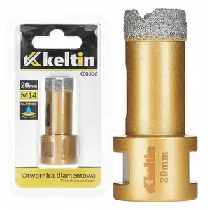 Алмазная коронка для керамогранита 20 мм, Keltin, резьба M14
