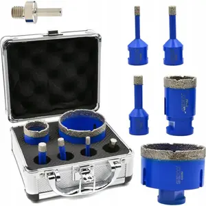 Diamond hole saw set GEKO G65100 — 6-piece, diameters 6–68 mm
