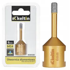 Алмазная коронка для керамогранита 6 мм M14, Keltin